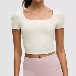 ivory Wunder Under SmoothCover Square-Neck T-Shirt (6)